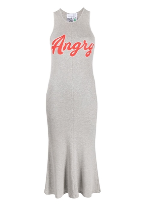 Natasha Zinko Angry-print sleeveless dress - Grey