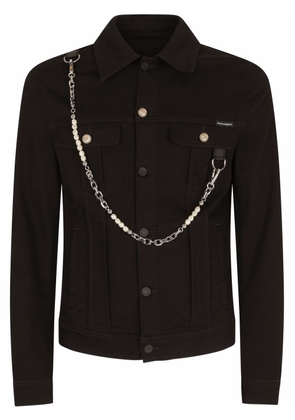 Dolce & Gabbana chain-link detail denim jacket - Black