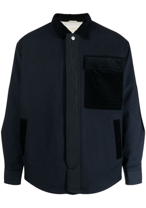 Emporio Armani corduroy-detail shirt jacket - Blue
