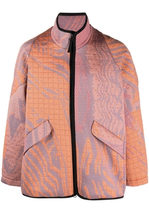 BYBORRE jacquard-pattern zip-up jacket - Orange