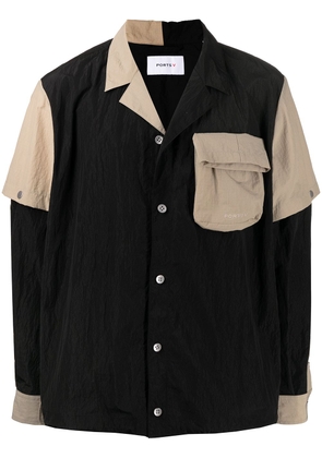 Ports V detachable-sleeve shirt jacket - Black