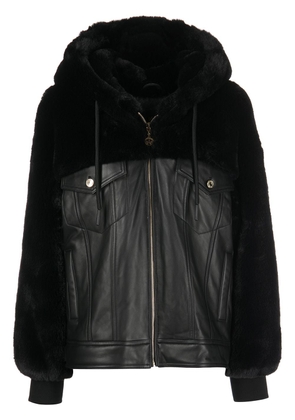 Moose Knuckles Rockwell Bunny hooded leather jacket - Black