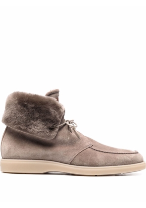 Santoni shearling-lined ankle boots - Neutrals