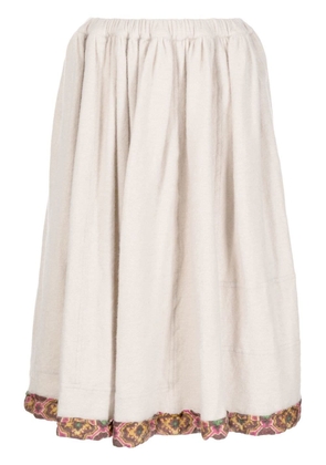 Comme des Garçons TAO contrasting-trim pleated skirt - Neutrals