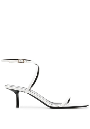 Saint Laurent low-heel strappy leather sandals - White