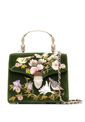 Aspinal Of London Mayfair bird-embroidered tote bag - Green