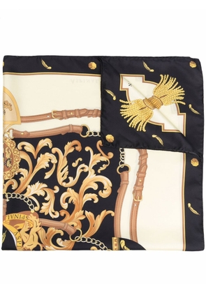 Aspinal Of London baroque-pattern print scarf - Black
