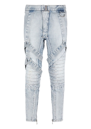 Balmain slim-fit strap jeans - Blue