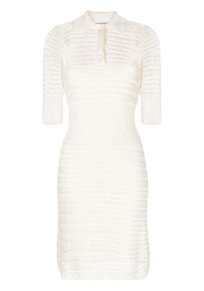 Prada Pre-Owned crochet-knit fitted dress - Neutrals