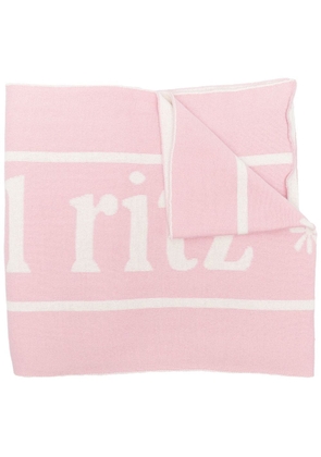 Manuel Ritz logo-intarsia knitted scarf - Pink