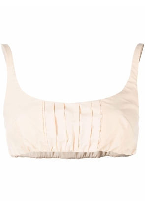 Patrizia Pepe pleated cropped top - Neutrals