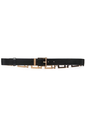 Versace Greca-link leather belt - Black