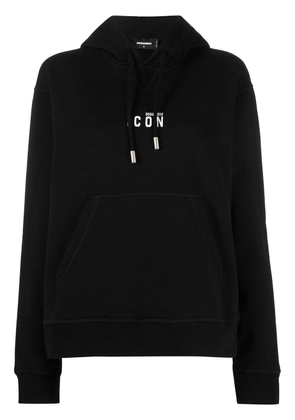 Dsquared2 embroidered Icon hoodie - Black