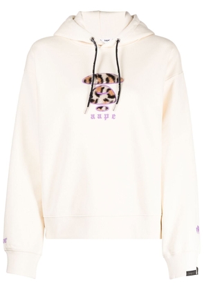 AAPE BY *A BATHING APE® embroidered-logo detail hoodie - Neutrals