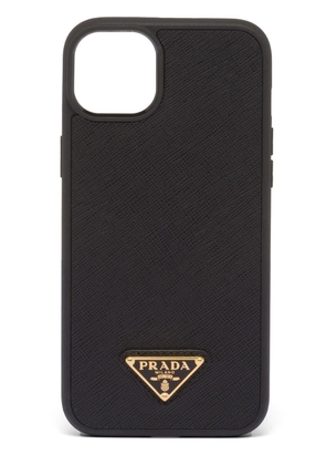 Prada iPhone 14 Max leather case - Black
