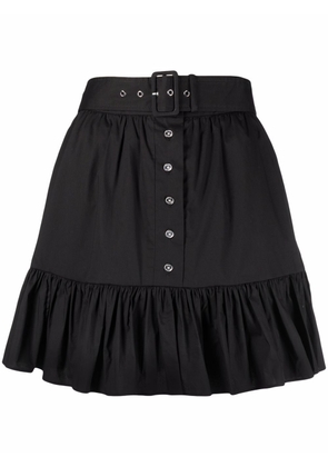 Michael Michael Kors belted organic cotton mini skirt - Black