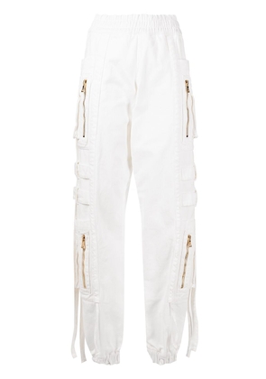 Balmain multi-zip tapered trousers - White