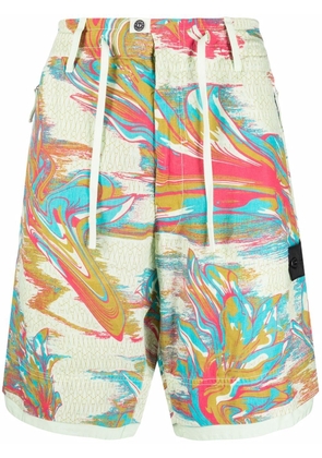 Stone Island Shadow Project marbled-print bermuda shorts - Green