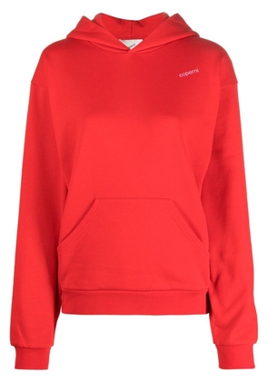 Coperni logo-print cotton hoodie - Red