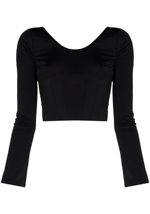 Natasha Zinko zip-up corset crop top - Black