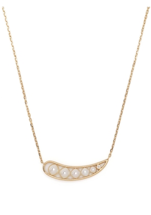 Ruifier 18kt yellow gold Morning Dew droplet diamond and pearl necklace