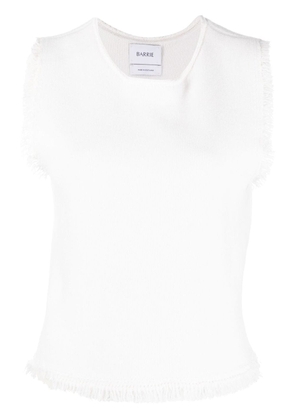 Barrie fringe-trim knitted top - Neutrals