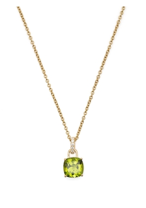 Kiki McDonough 18kt yellow gold Kiki Cushion peridot and diamond pendant necklace - Green