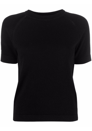 Barrie short-sleeve cashmere top - Black