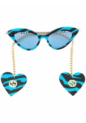 Gucci Eyewear cat-eye zebra sunglasses - Blue