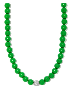 Lauren Rubinski sterling silver diamond beaded necklace - Green