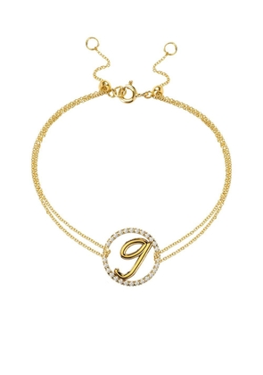 THE ALKEMISTRY 18kt yellow gold Love Letter G pavé diamond bracelet