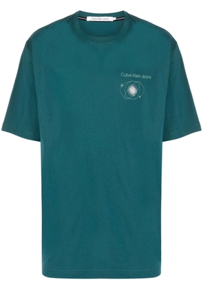 Calvin Klein slogan-print cotton T-shirt - Green