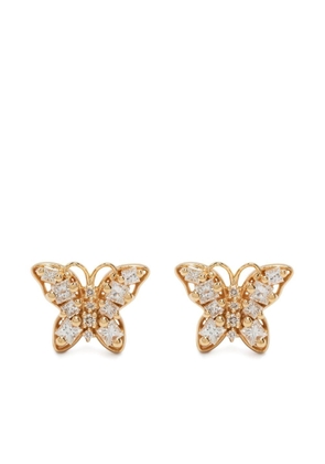 Suzanne Kalan 18kt yellow gold Fireworks Mini Butterfly diamond stud earrings