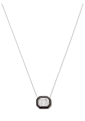 Nikos Koulis 18kt white gold diamond and enamel necklace - Silver