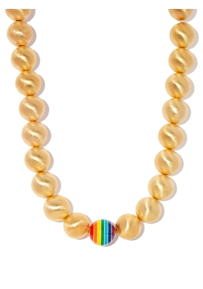 Lauren Rubinski 14kt yellow gold enamel necklace