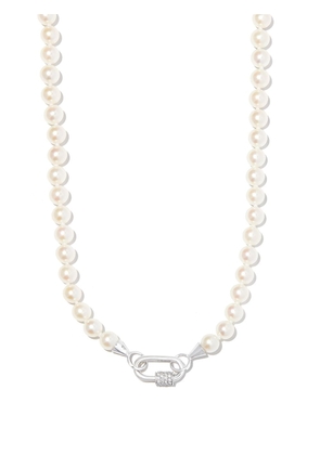 Marla Aaron 14kt white gold pearl and diamond necklace - Silver