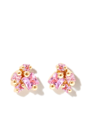 Suzanne Kalan 14kt yellow gold sapphire stud earrings - Pink