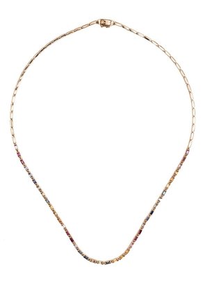 Suzanne Kalan 18kt rose gold sapphire tennis necklace