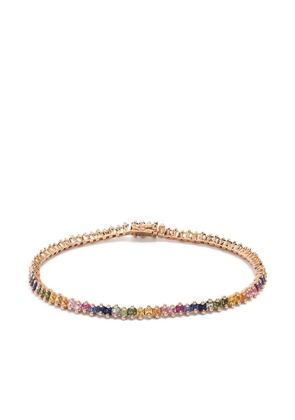 Suzanne Kalan 18kt rose gold rainbow sapphire tennis bracelet - Multicolour