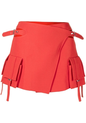 Dion Lee cut-out side-buckle mini skirt - Red