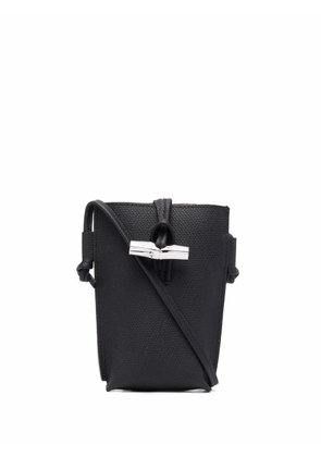 Longchamp Roseau leather phone holder - Black