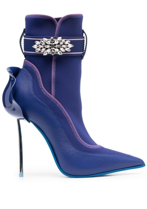 Le Silla Snorkeling 120mm crystal-embellished ankle boots - Blue