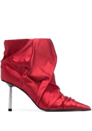 Le Silla Bella 80mm ruched ankle boots - Red