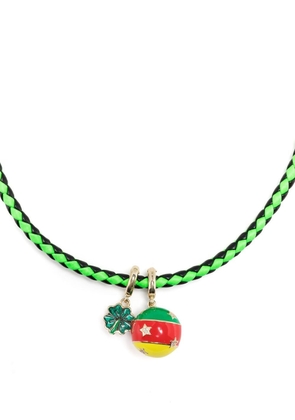 Lauren Rubinski clover-pendant cord necklace - Green