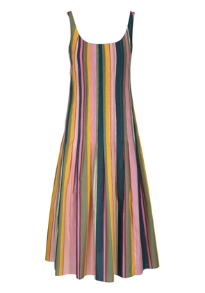 Akris Punto striped cotton midi dress - Purple