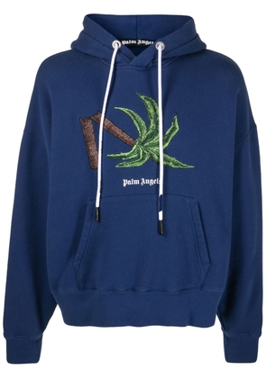 Palm Angels Broken Palm logo hoodie - Blue