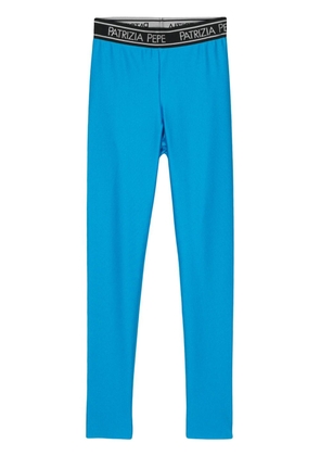 Patrizia Pepe logo-waistband leggings - Blue