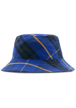 Burberry checked cotton bucket hat - Blue