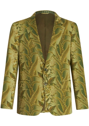 ETRO leaf-print single-breasted blazer - Green