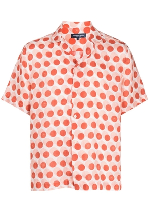 Frescobol Carioca Roberto polka-dot linen shirt - Red